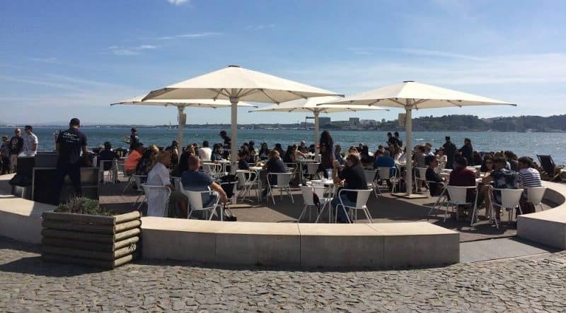 Cafe along Lisbon's riverside
