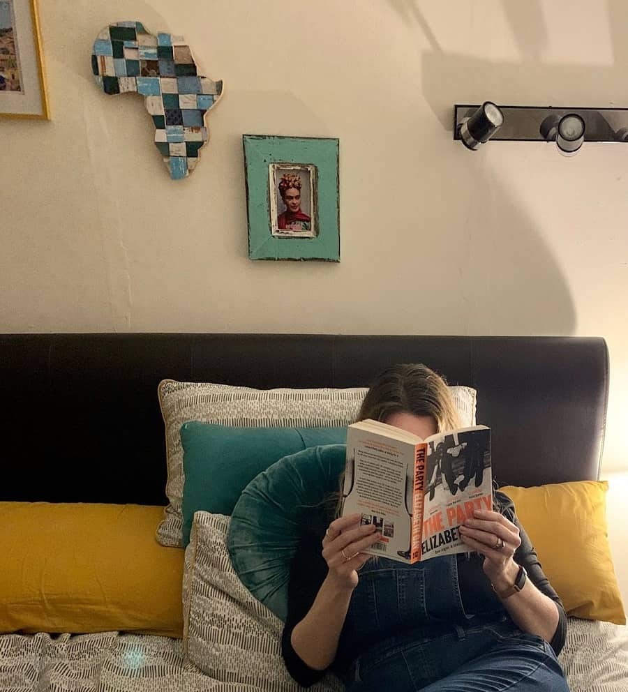 Reading a book in bed