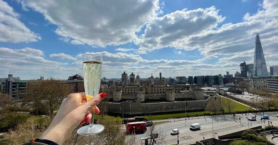 Prosecco on a rooftop