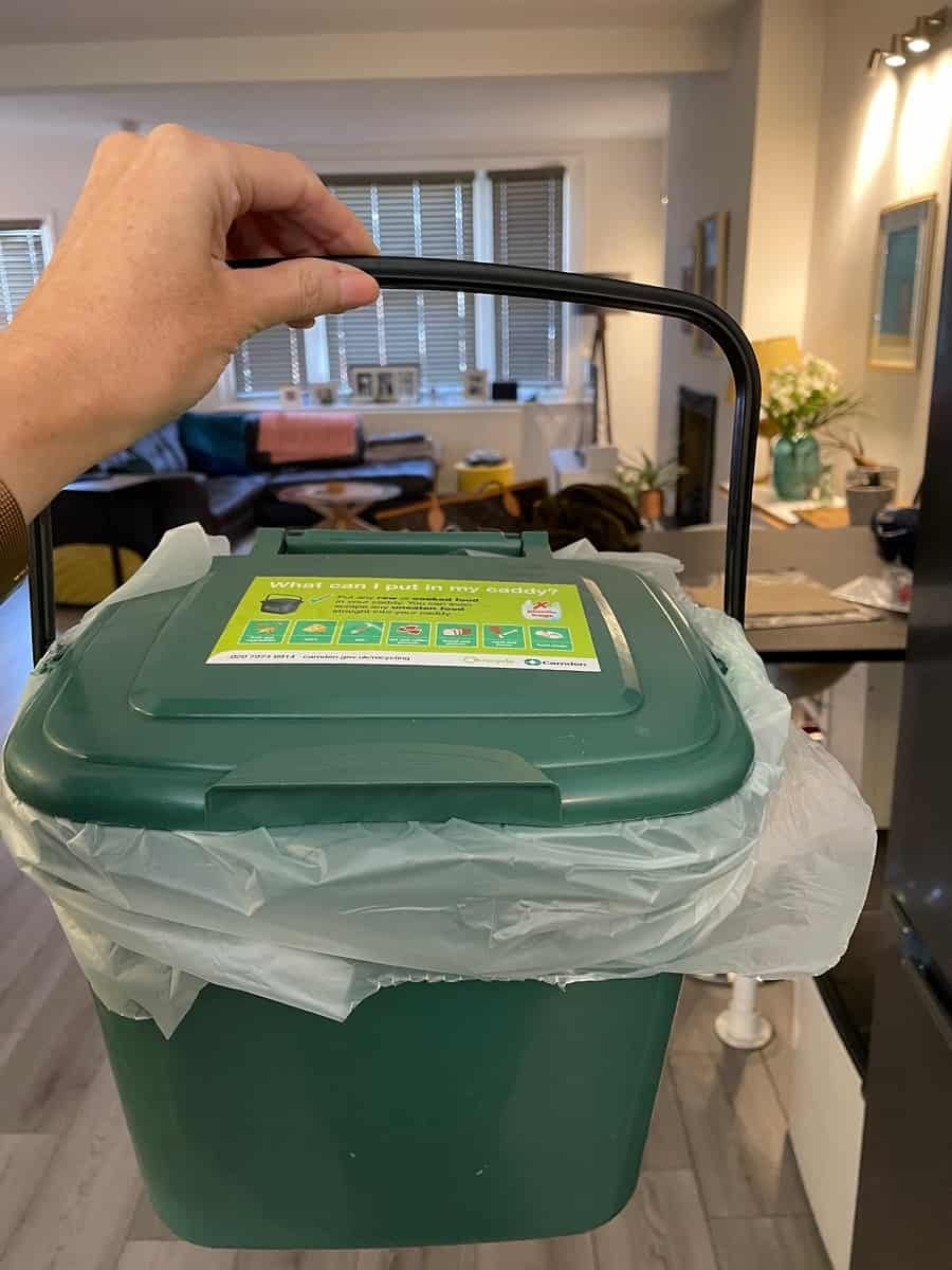 Council food caddy for food waste