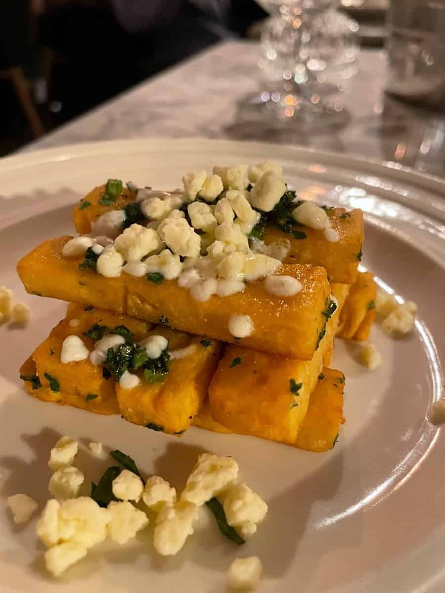 Panisse with goats cheese