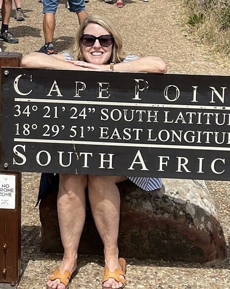 Cape Point sign with latitude and longitude